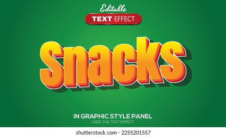 3D editable text effect snack theme