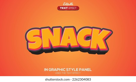 3D editable text effect snack theme