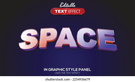 Tema del espacio del efecto de texto editable 3D