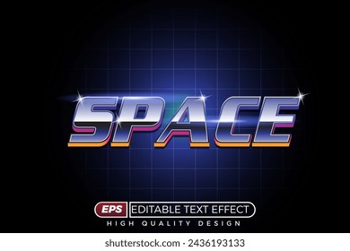 3d editable text effect space