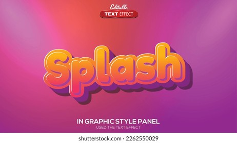 3D editable text effect splash theme
