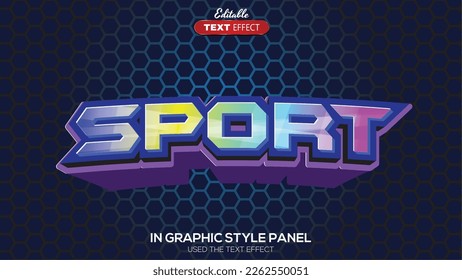 3D editable text effect sport theme