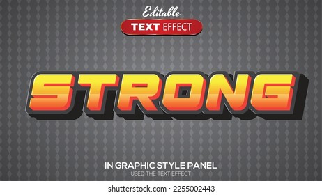 3D editable text effect strong theme