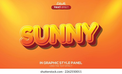 3D editable text effect sunny theme