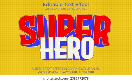 3d  editable text effect Superhero, perfect for branding or poster purposes.