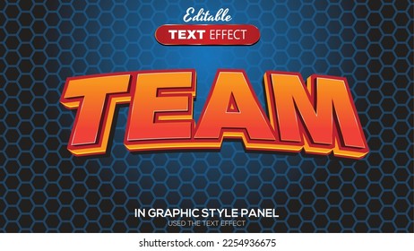 3D editable text effect team theme