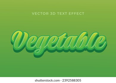 3D editable text effect template green nature Fresh style premium vector