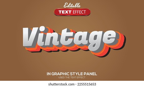 3D editable text effect vintage theme