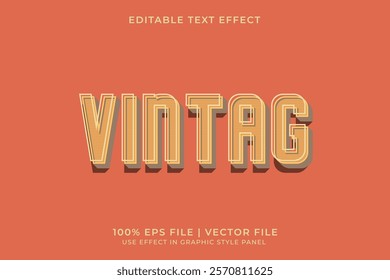 3D editable text effect in vintage style. Vintage text template