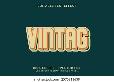 3D editable text effect in vintage style. Vintage text template