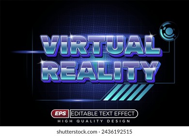 efecto de texto editable 3d realidad virtual