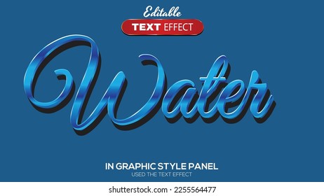 3D editable text effect water theme