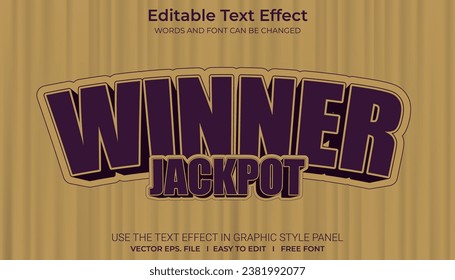 3d  editable text effect  Winner jackpot, perfect for branding or poster purposes.