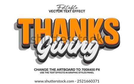 3d editable thanksgiving text effect title graphic style template