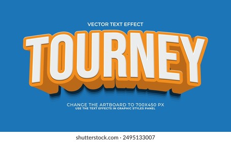 3d editable tourney text effect, trendy style text effect template