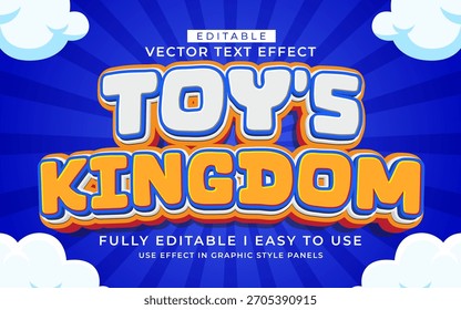 Plantilla de estilo de tipografía de efecto de texto de reino de juguete editable 3D