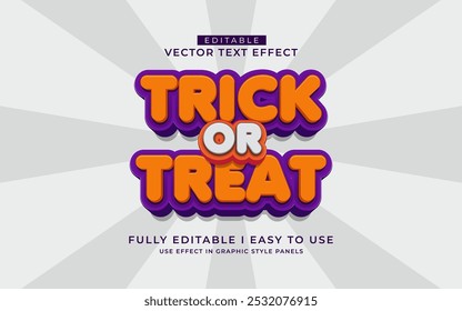 3d editable trick or treat text effect style