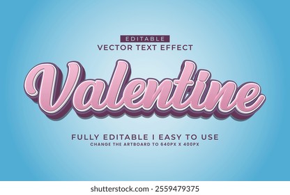 3d editable valentine day text effect typography style