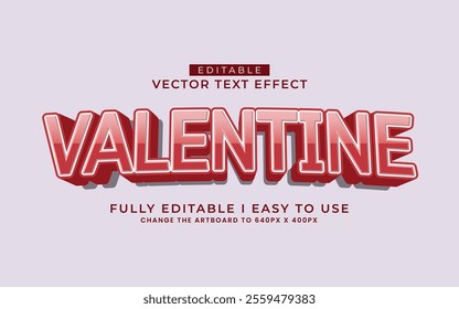 3d editable valentine day text effect typography style