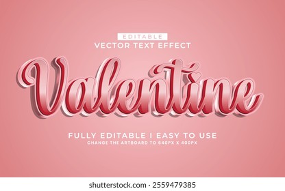 3d editable valentine day text effect typography style