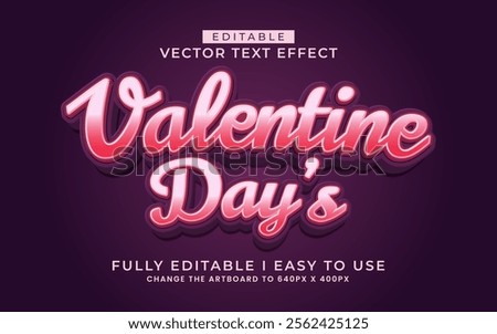 3d editable valentine day text effect typography style