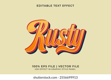 3D Editable vector text effect in Retro or Vintage style