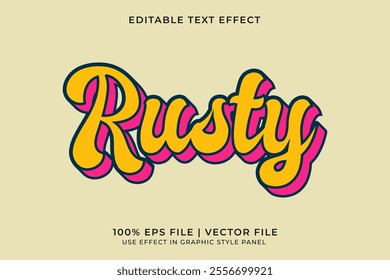 3D Editable vector text effect in Retro or Vintage style