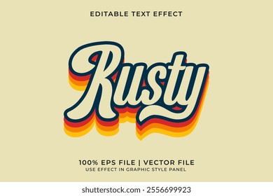 3D Editable vector text effect in Retro or Vintage style