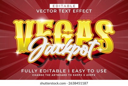 3d editable vegas jackpot text effect typography style template