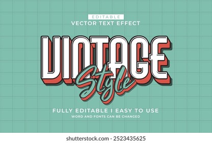 3d editable vintage text effect style template