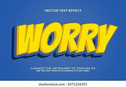 3d editable worry text style effect