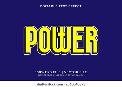 3D Editable yellow POWER vector text effect