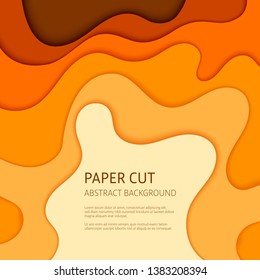 3d effect abstract background. Colorful cut out paper, vector design templates.