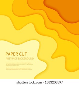 3d effect abstract background. Colorful cut out paper, vector design templates.