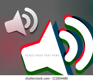 3d effect colorful speaker icon vector design