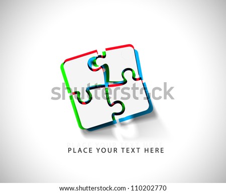 3d effect colorful  vector Puzzle icon