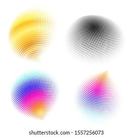 3D effect decorative balls with chess halftone dot spheres isolated on white. Vector illustration EPS10. Design elements for your advertising flyer, presentation template, brochure layout, book cover