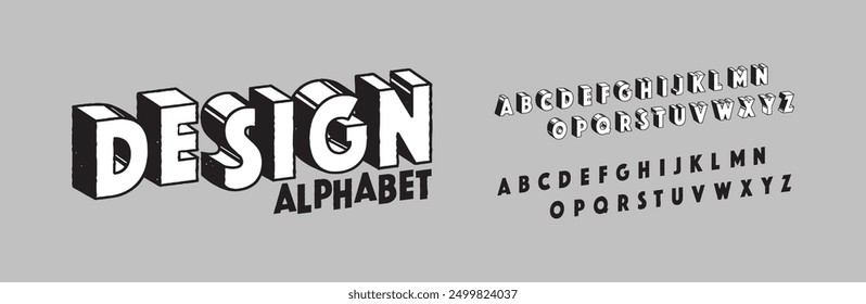 3d Effect Design Letters and Numbers. Retro Comic Typography. Hand Drawn Cartoon Vector Font. 