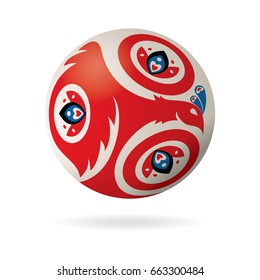 3d effect football ball of confederation cup 2017 in Russia. vector illustration