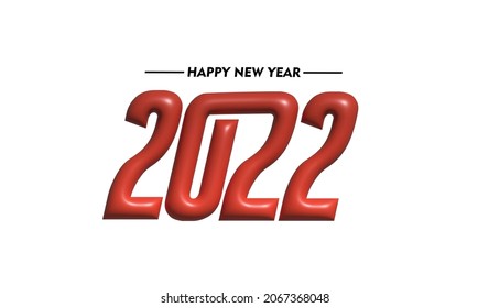 3D Effect Happy New Year 2022 Text Typography Design Patter, Vector illustration.