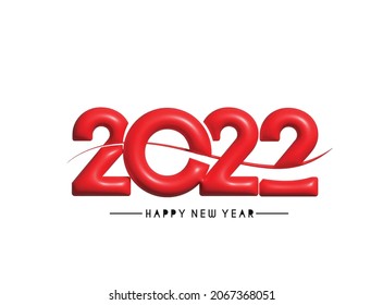 3D Effect Happy New Year 2022 Text Typography Design Patter, Vector illustration.