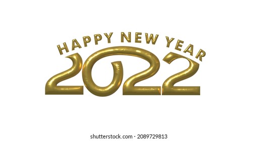 3D Effect Happy New Year 2022 Text Typography Design Patter, Vector illustration.
