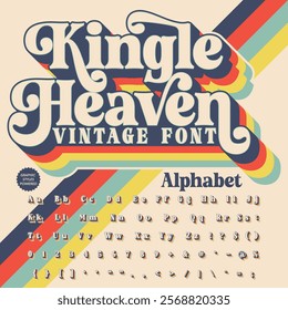 3D Effect Kingle Heaven Retro Vintage Display bold Font alphabet