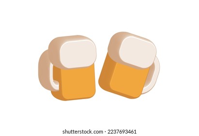 3.d efecto adorable animaciones circulares material de forma de vidrio de cerveza vector