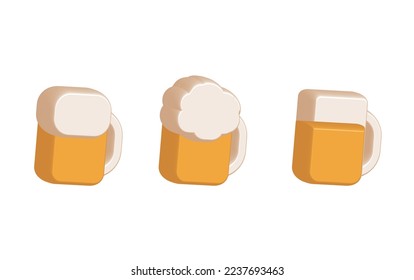 3.d efecto adorable animaciones circulares material de forma de vidrio de cerveza vector