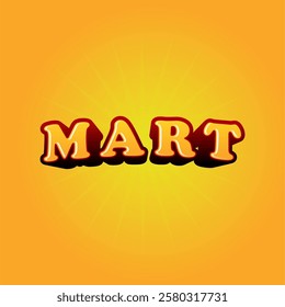 3D effect mart logo typography