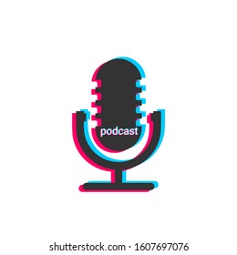 3D effect podcast logo design