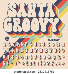 Efecto 3D Santa Groove Retro Antiguas Display Bold Alfabeto de fuentes