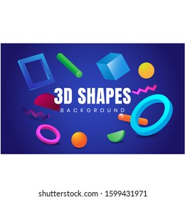 3D effect shapes background design