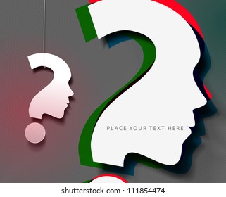 3d effect  symbol of question icon, vector design.